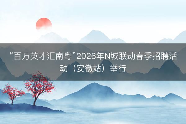 “百万英才汇南粤”2026年N城联动春季招聘活动（安徽站）举行