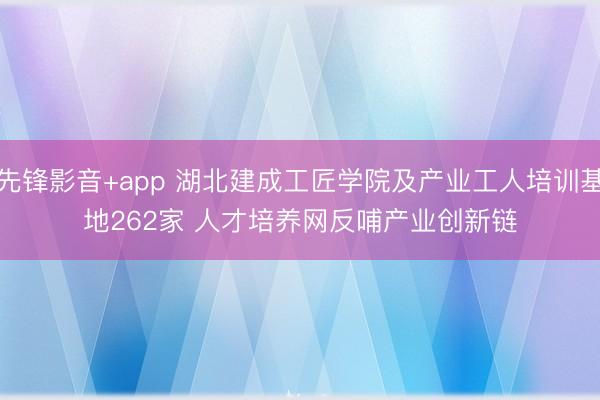 先锋影音+app 湖北建成工匠学院及产业工人培训基地262家 人才培养网反哺产业创新链