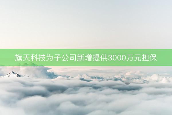 旗天科技为子公司新增提供3000万元担保