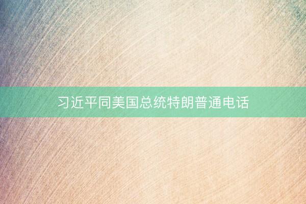 习近平同美国总统特朗普通电话