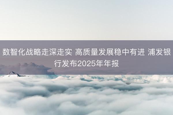 数智化战略走深走实 高质量发展稳中有进 浦发银行发布2025年年报