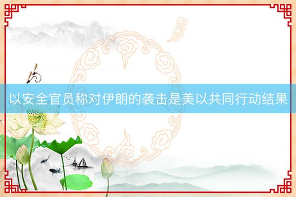 以安全官员称对伊朗的袭击是美以共同行动结果