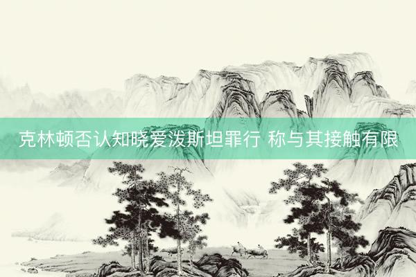 克林顿否认知晓爱泼斯坦罪行 称与其接触有限