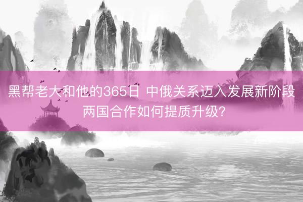 黑帮老大和他的365日 中俄关系迈入发展新阶段 两国合作如何提质升级？
