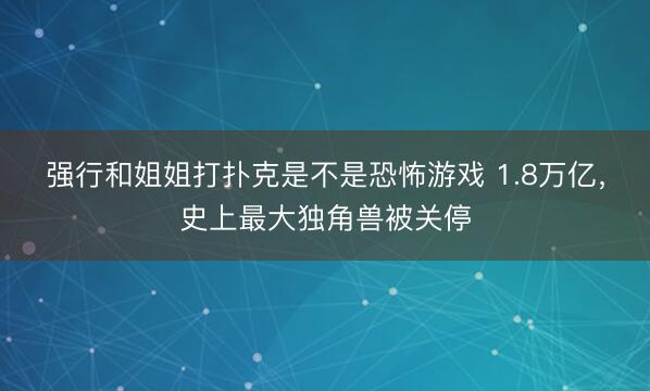 强行和姐姐打扑克是不是恐怖游戏 1.8万亿，史上最大独角兽被关停