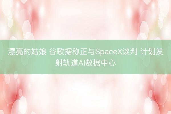 漂亮的姑娘 谷歌据称正与SpaceX谈判 计划发射轨道AI数据中心