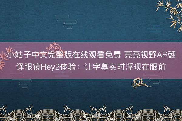 小姑子中文完整版在线观看免费 亮亮视野AR翻译眼镜Hey2体验：让字幕实时浮现在眼前