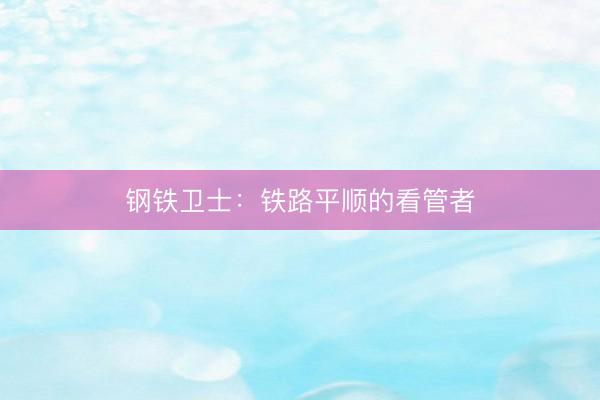 钢铁卫士：铁路平顺的看管者