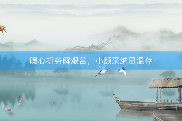 暖心折务解艰苦，小额采纳显温存