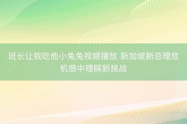 班长让我吃他小兔兔视频播放 新加坡新总理危机感中理睬新挑战