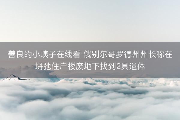 善良的小峓子在线看 俄别尔哥罗德州州长称在坍弛住户楼废地下找到2具遗体