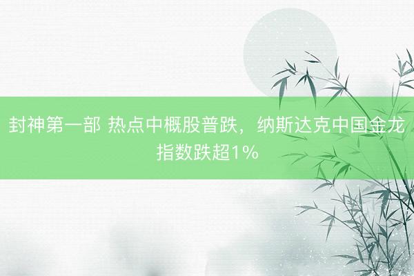 封神第一部 热点中概股普跌，纳斯达克中国金龙指数跌超1%