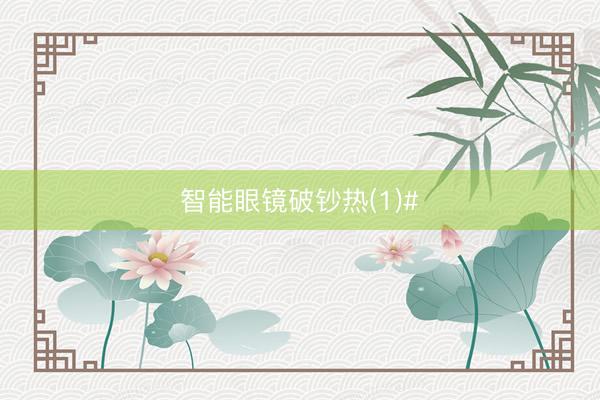 智能眼镜破钞热(1)#