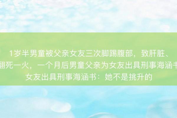 1岁半男童被父亲女友三次脚踢腹部，致肝脏、胰腺等多器官闹翻死一火，一个月后男童父亲为女友出具刑事海涵书：她不是挑升的