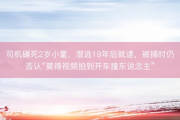 司机碾死2岁小童，潜逃19年后就逮，被捕时仍否认“莫得视频拍到开车撞东说念主”